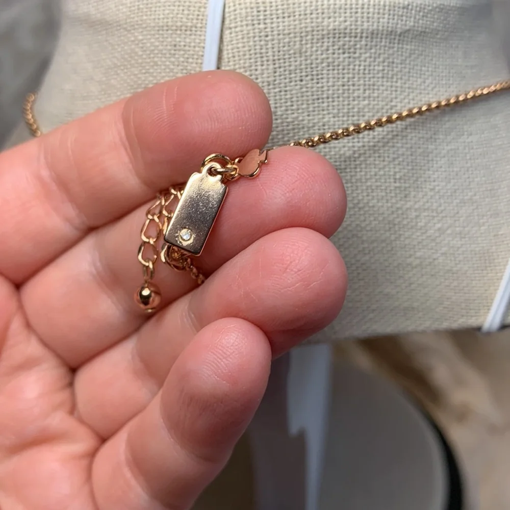 Kate Spade Rose Gold Floral Crystal Pendant Necklace Nwot - Picture 7 of 12